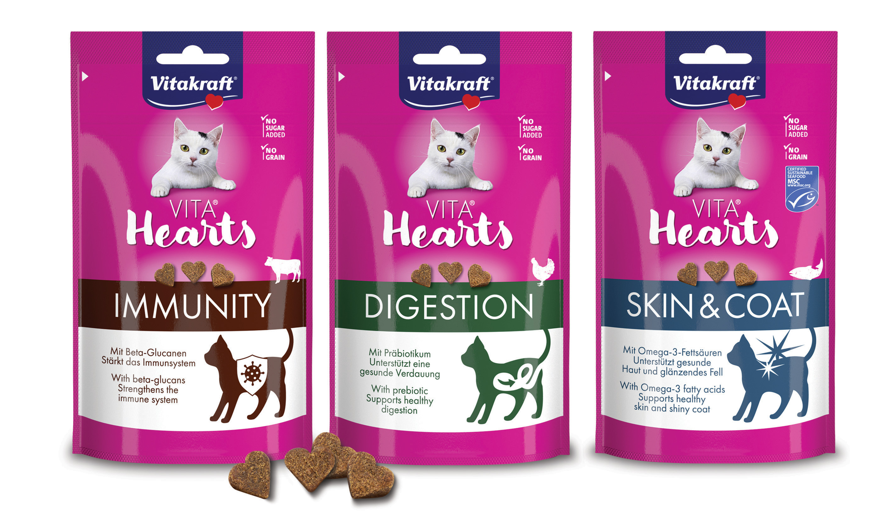 Vitakraft Vita Hearts: morbidi cuoricini per gatti gustosi e funzionali - Distribuzione Moderna