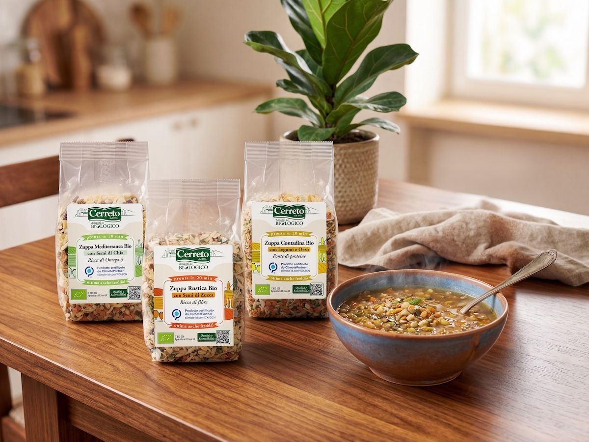 Cerreto Bio celebra 50 anni a Tuttofood 2026 con tre inedite zuppe pronte