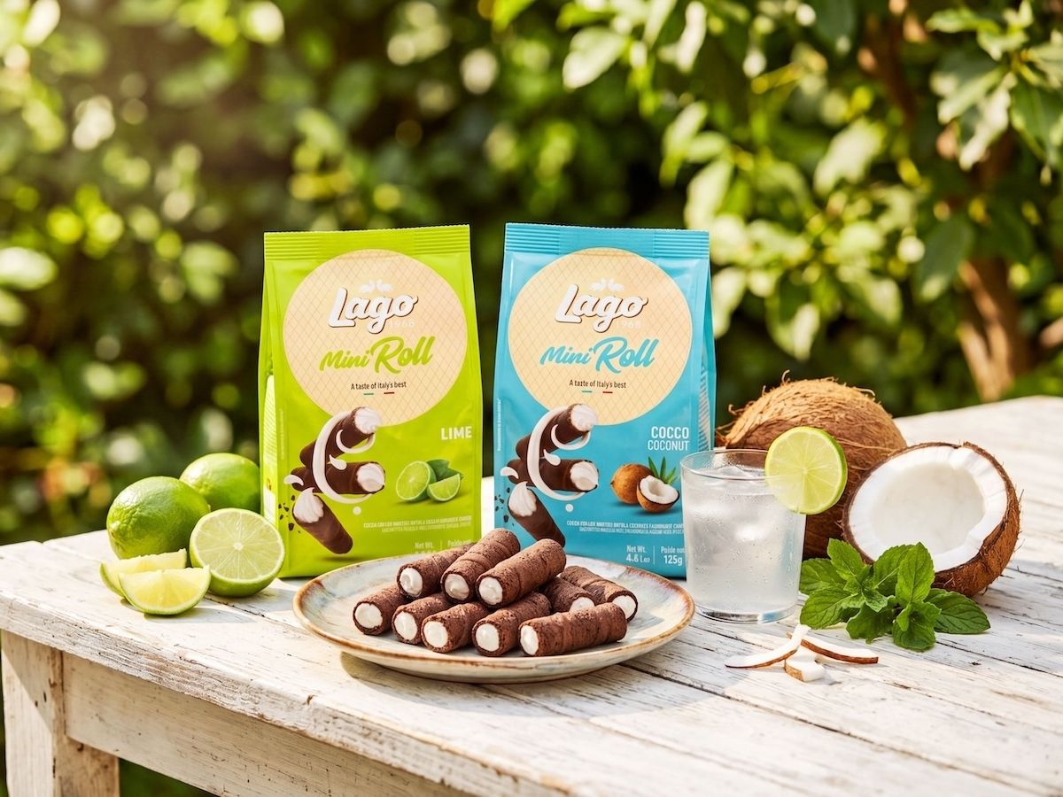 Lago propone due nuove interpretazioni del rollino di wafer: i Mini Roll lime e cocco