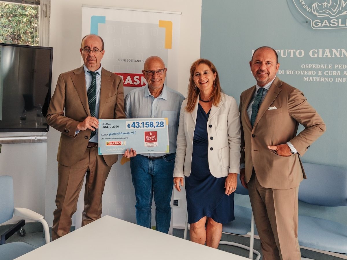 Basko dona oltre 40.000 euro all’Istituto Giannina Gaslini  tramite la Fondazione Gaslininsieme