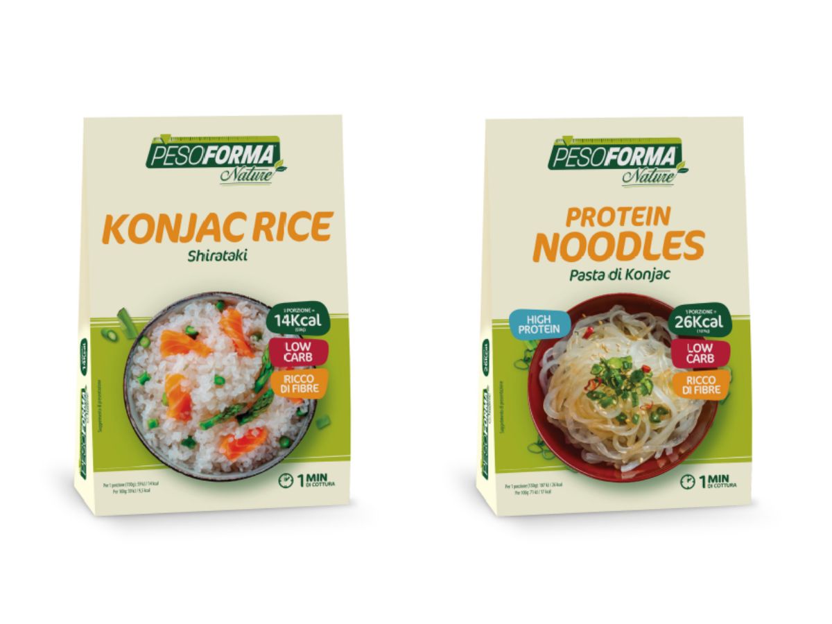 Pesoforma amplia la Linea Konjac con i nuovi Protein Noodles e il Konjac Rice