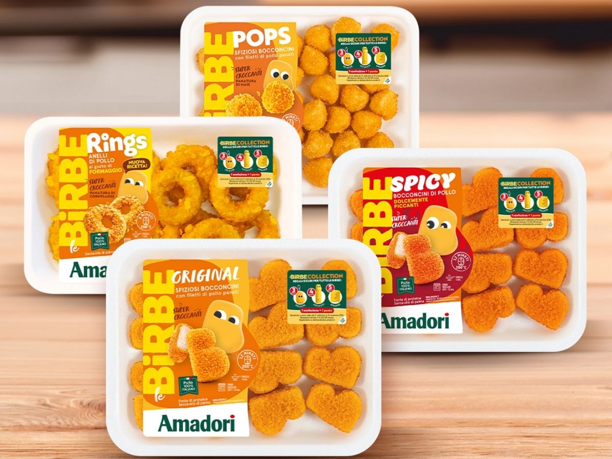 Amadori presenta il nuovo look a forma di B dei bocconcini di pollo impanati "Le Birbe"