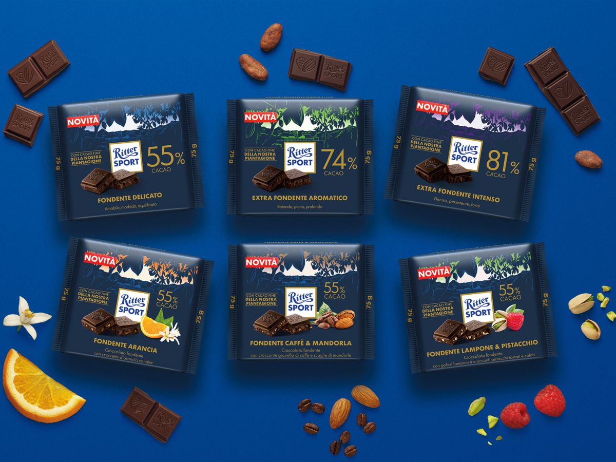 Ritter Sport presenta la nuova linea fondente tra cacao fine e abbinamenti inediti