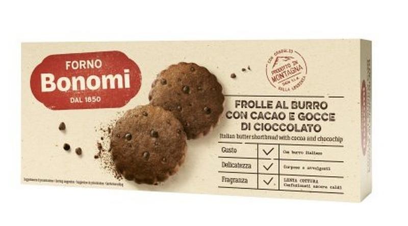 Frolle al burro con cacao e gocce di cioccolato Forno Bonomi