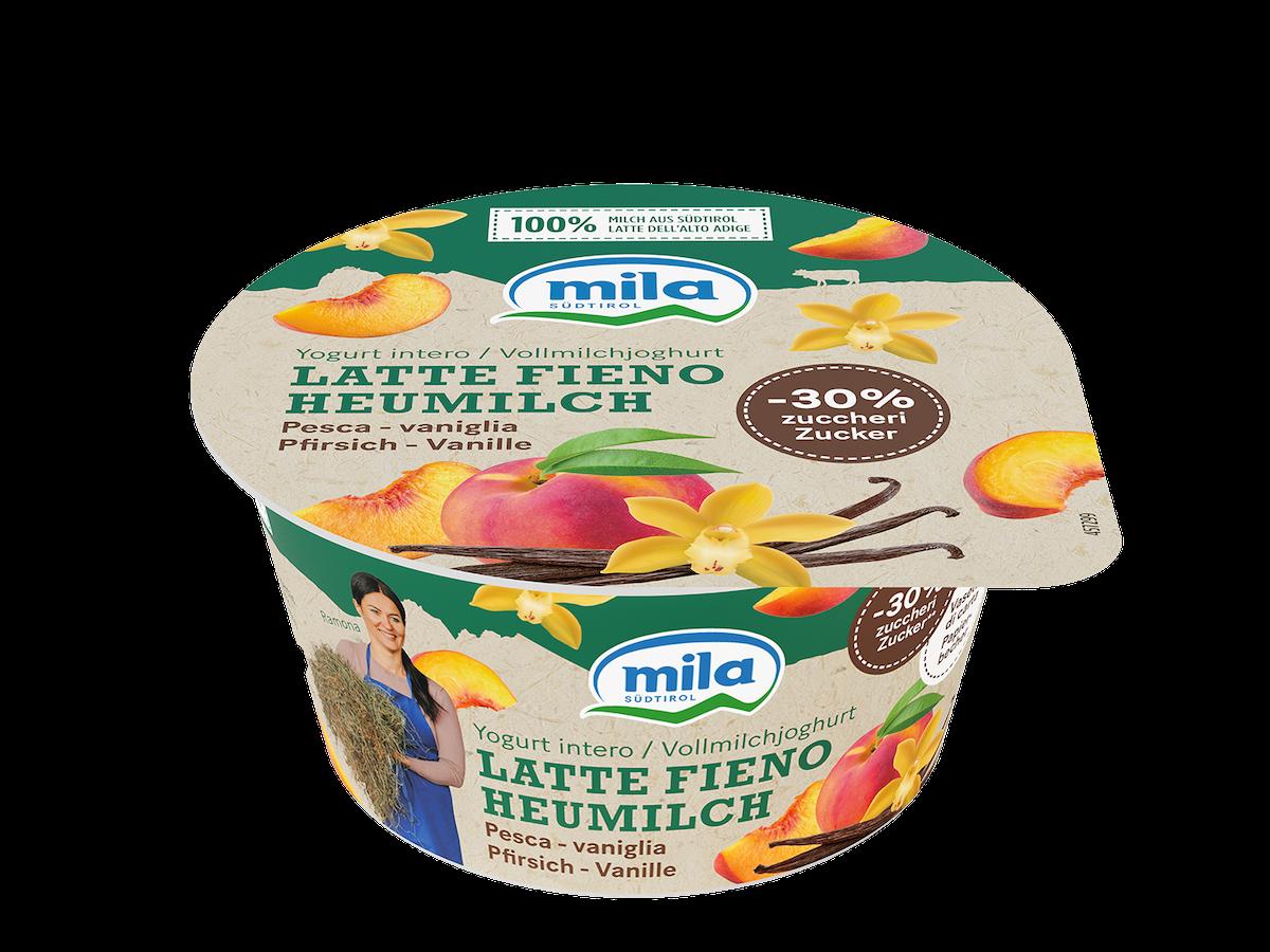 Mila lancia lo yogurt latte fieno alla pesca-vaniglia