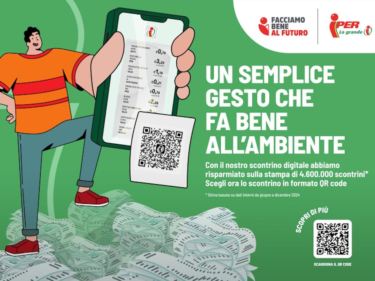 Iper La grande i migliora la sostenibilità con gli scontrini digitali