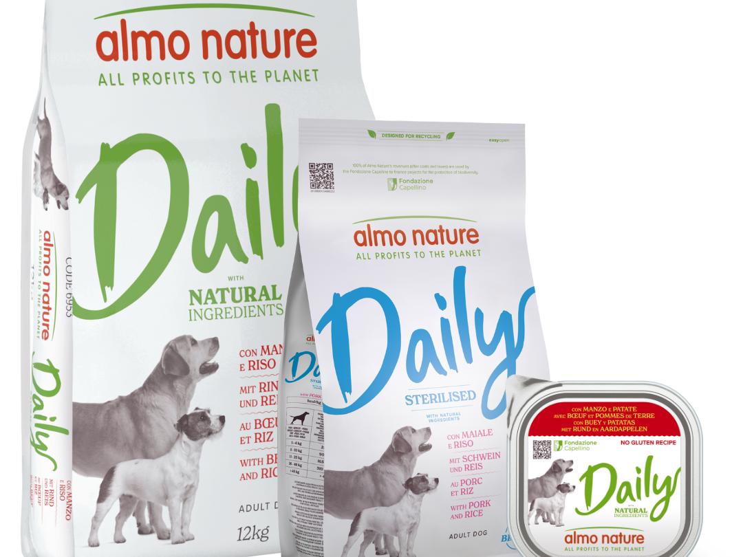 Almo Nature Daily with natural ingredients: la linea completa di crocchette e umido con ingredienti naturali, conveniente tutti i giorni