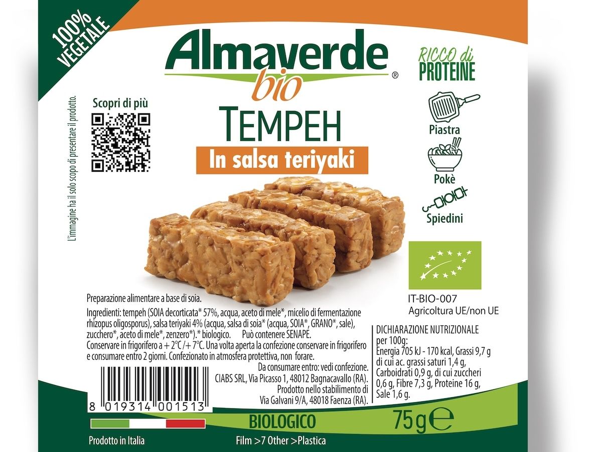 Almaverde Bio lancia il Tempeh monoporzione in salsa teriyaki 
