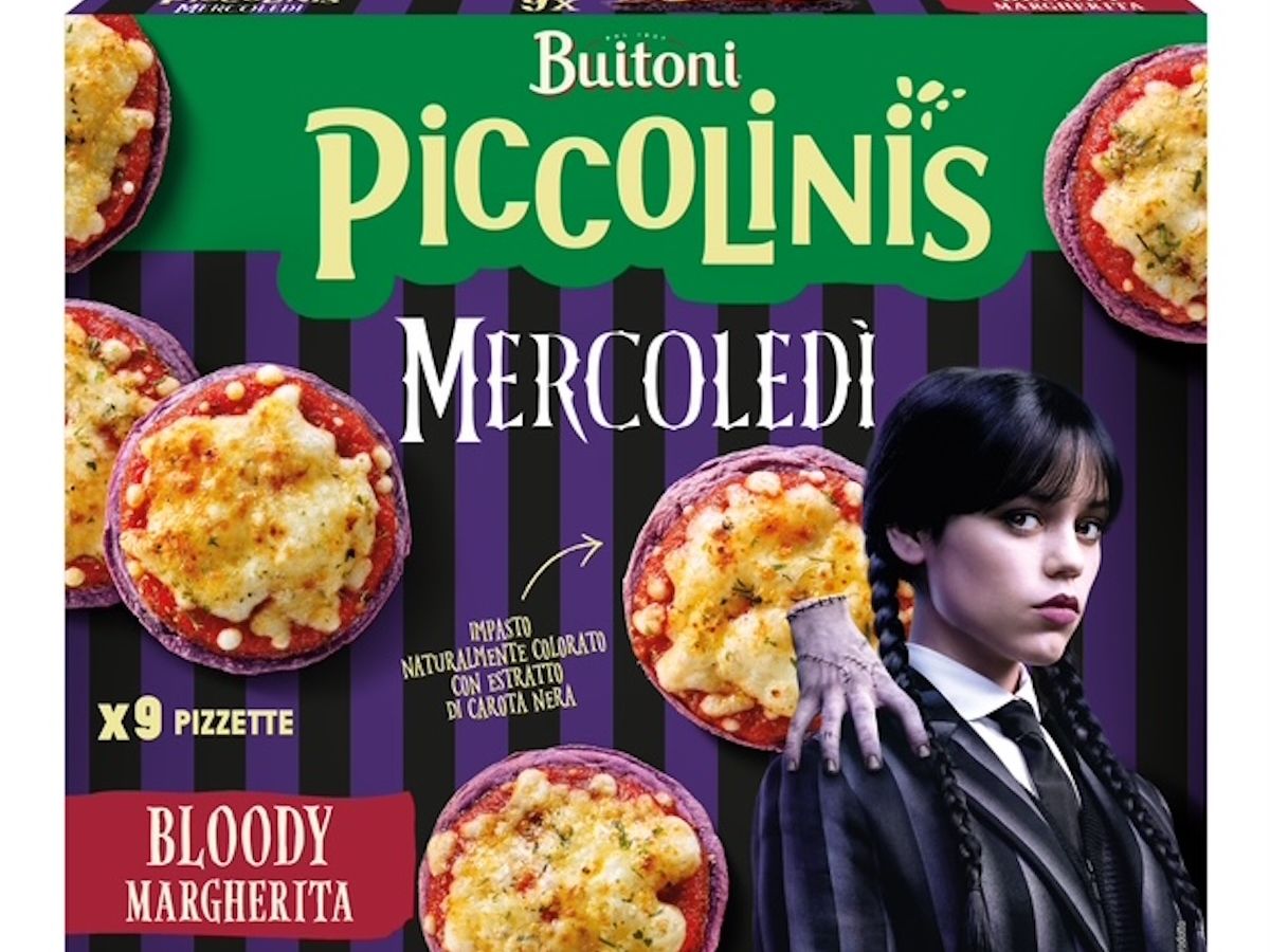 Buitoni lancia Piccolinis Bloody Margherita: edizione limitata dedicata a Mercoledì Addams