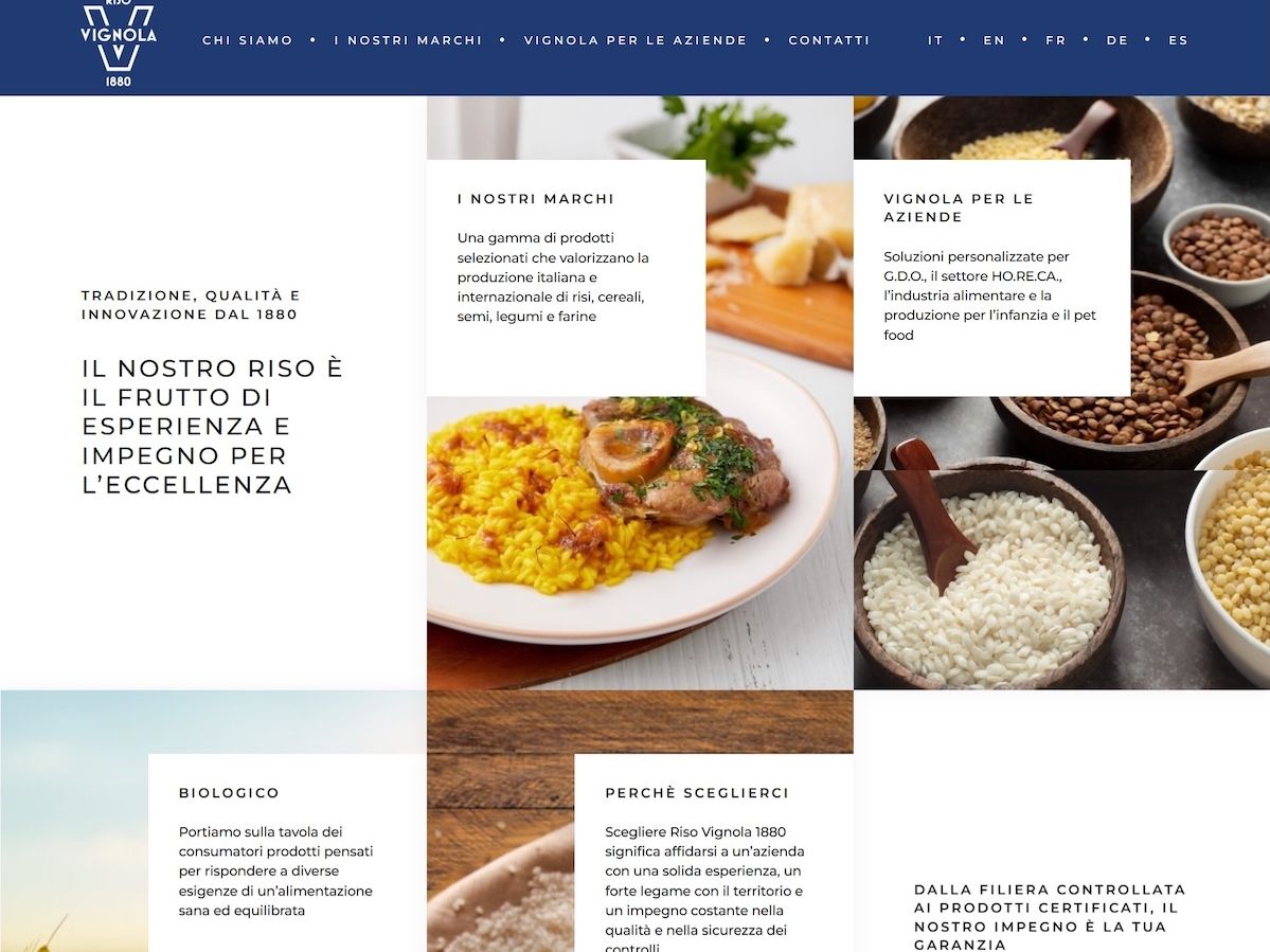 Riso Vignola 1880 rinnova il sito web per raccontare meglio i valori del brand