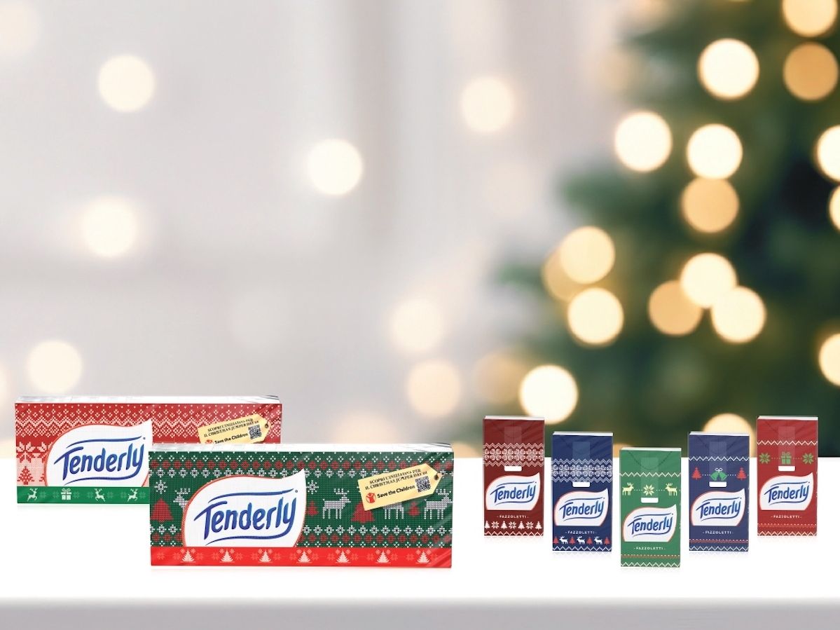 Lucart presenta il fazzoletto natalizio Tenderly a sostegno di Save the Children