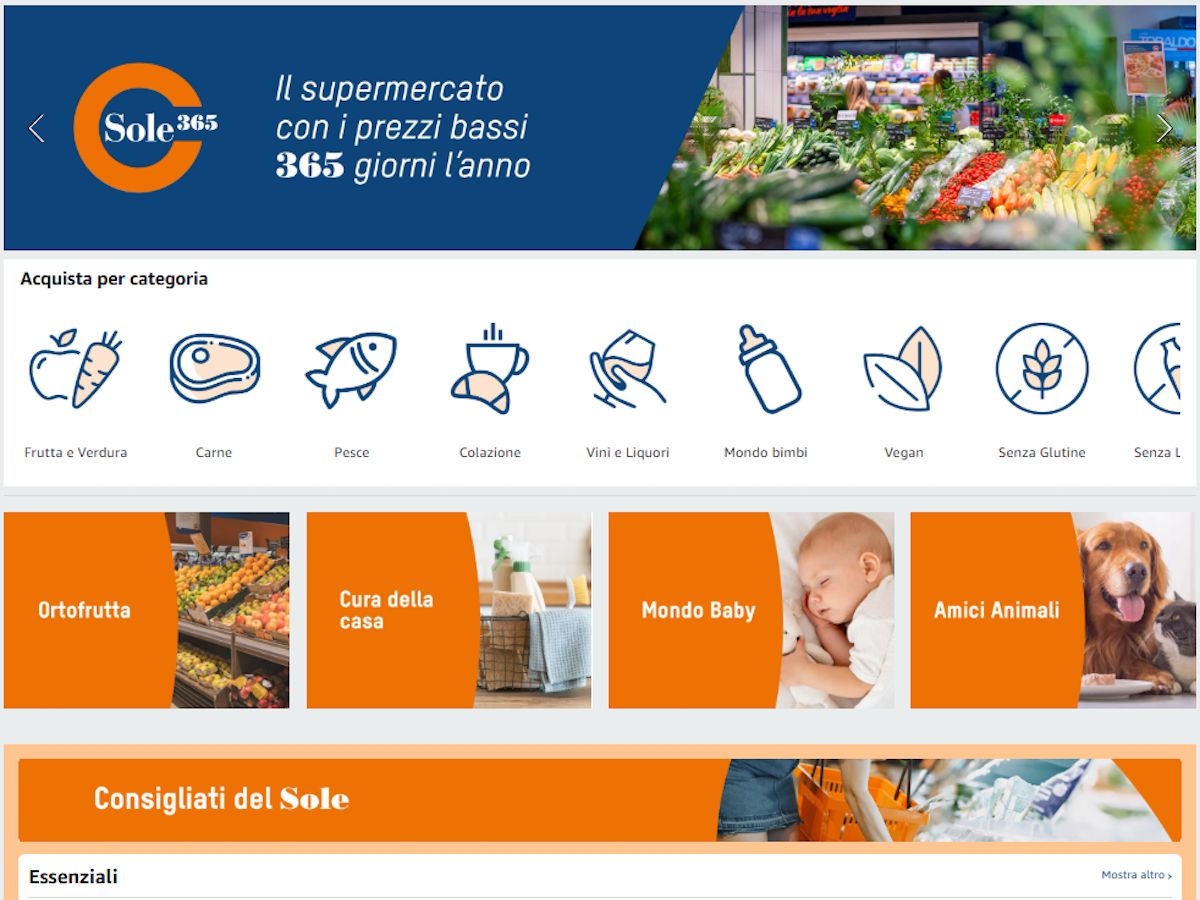Sole365: accordo con Amazon per la spesa online a Napoli, Salerno e zone limitrofe