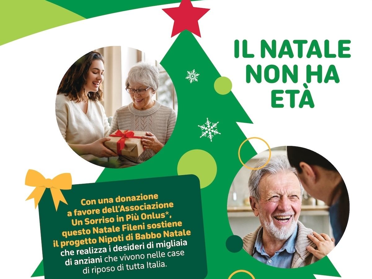 Fileni presenta “Il Natale non ha età” a supporto del progetto i “Nipoti di Babbo Natale”