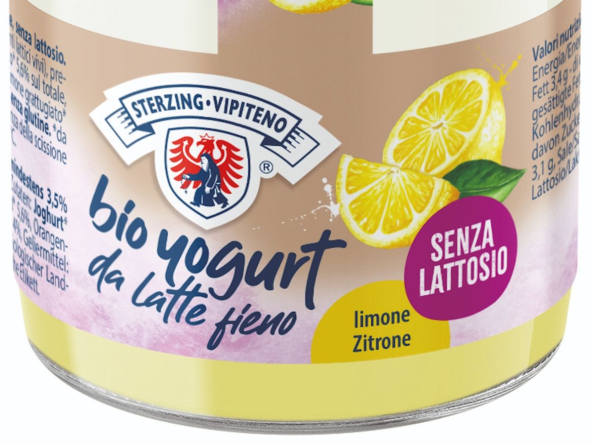 Latteria Vipiteno amplia la gamma di yogurt bio senza lattosio con il gusto limone