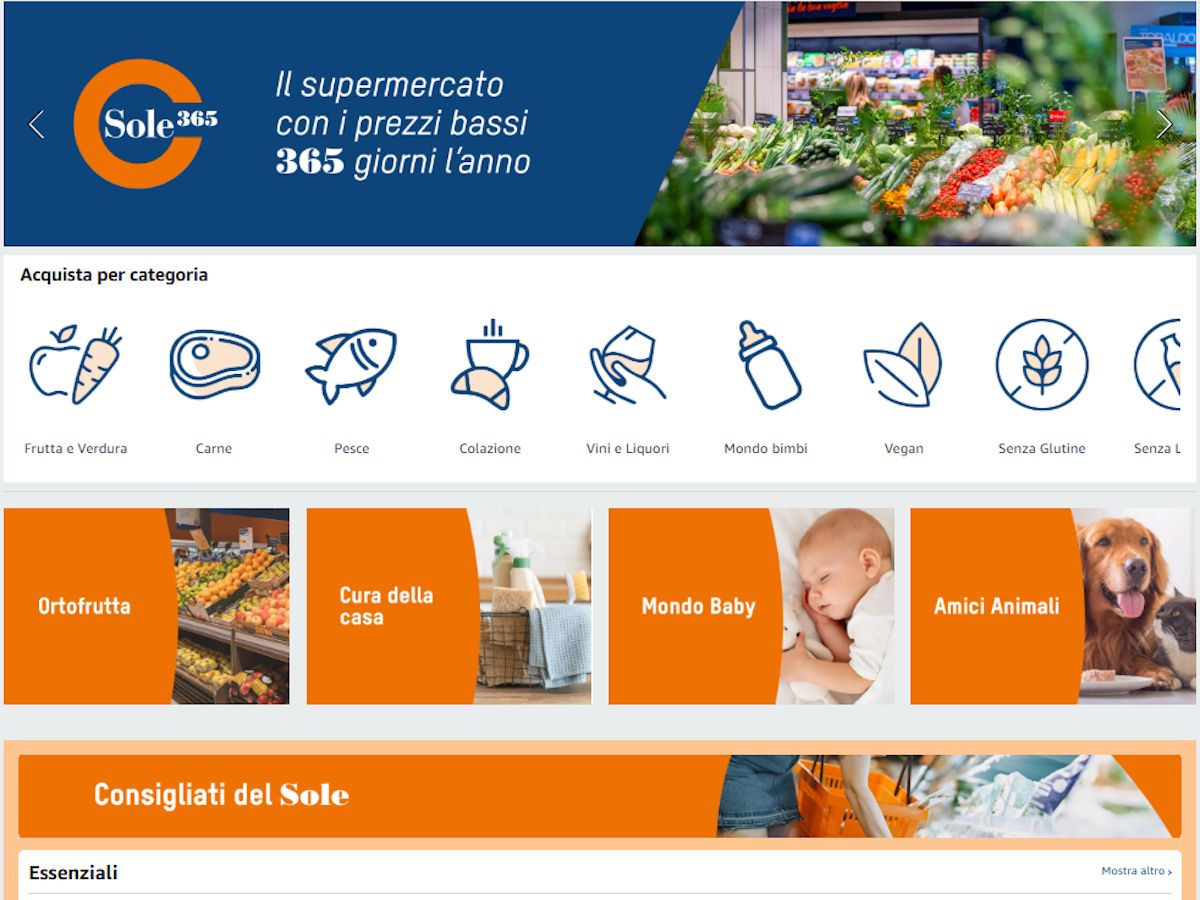 Sole365 amplia la collaborazione con Amazon a nuovi codici postali in Campania