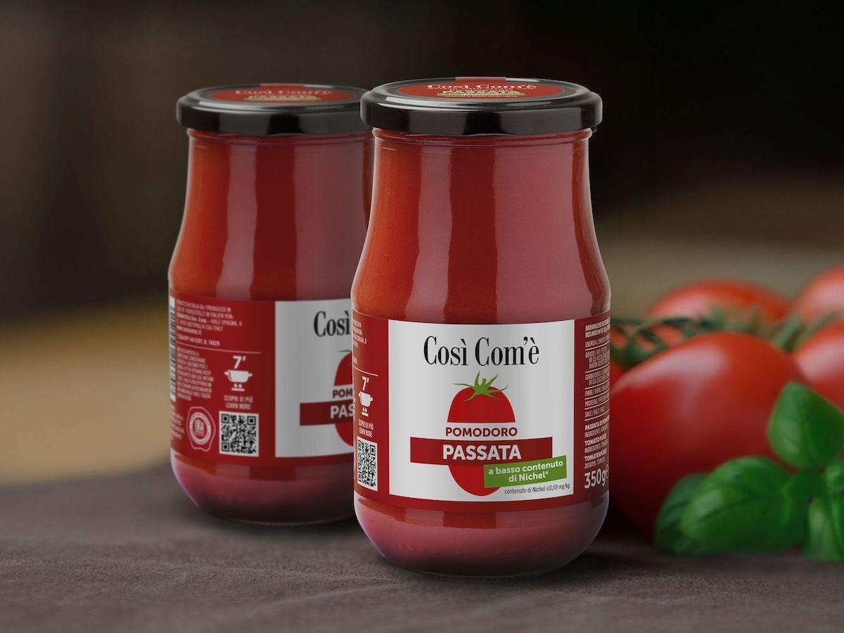 Finagricola presenta la nuova passata di pomodoro a basso contenuto di nichel Così Com'è