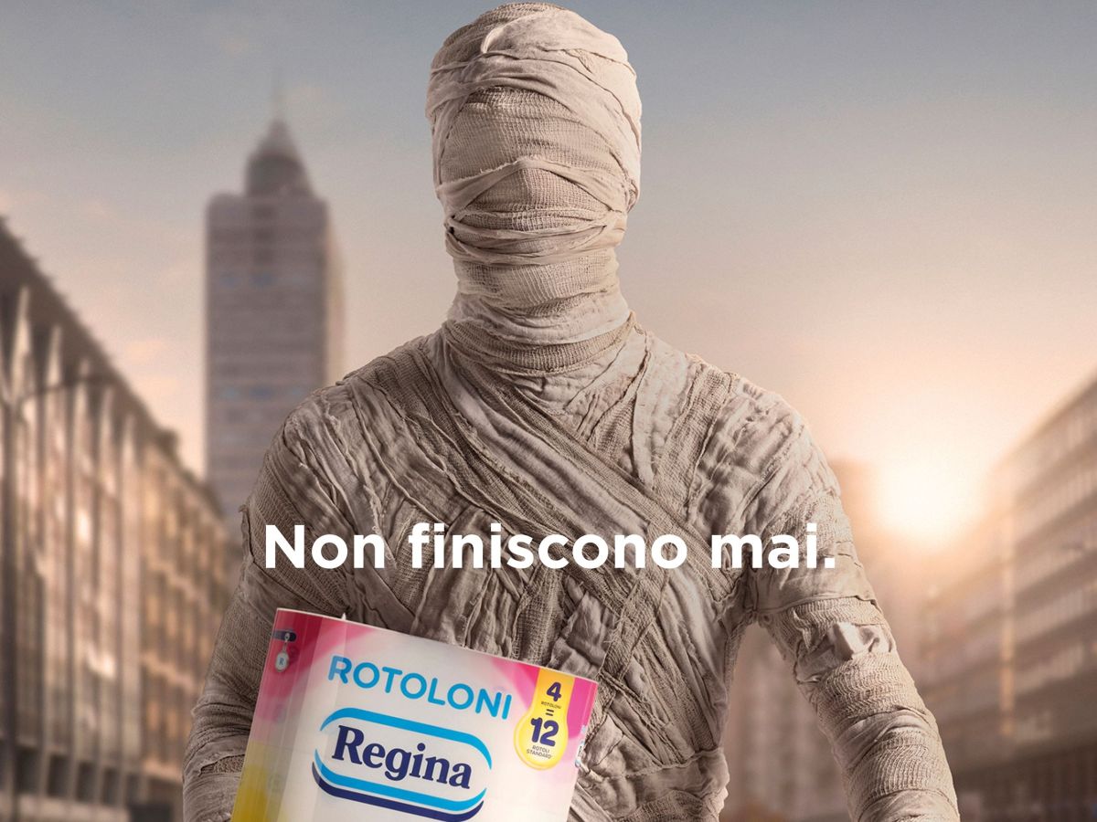 Sofidel torna in comunicazione con i Rotoloni Regina e una mummia millenaria