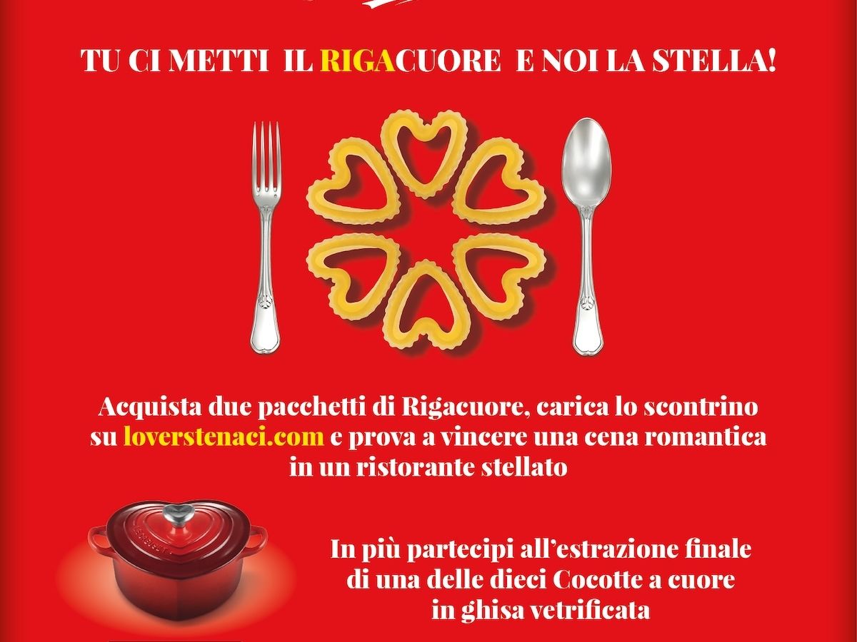 La Molisana dà il via al nuovo concorso Rigacuore per San Valentino
