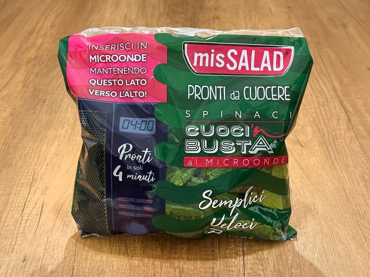L’Insalata dell’Orto lancia gli Spinaci cuoci in busta al microonde