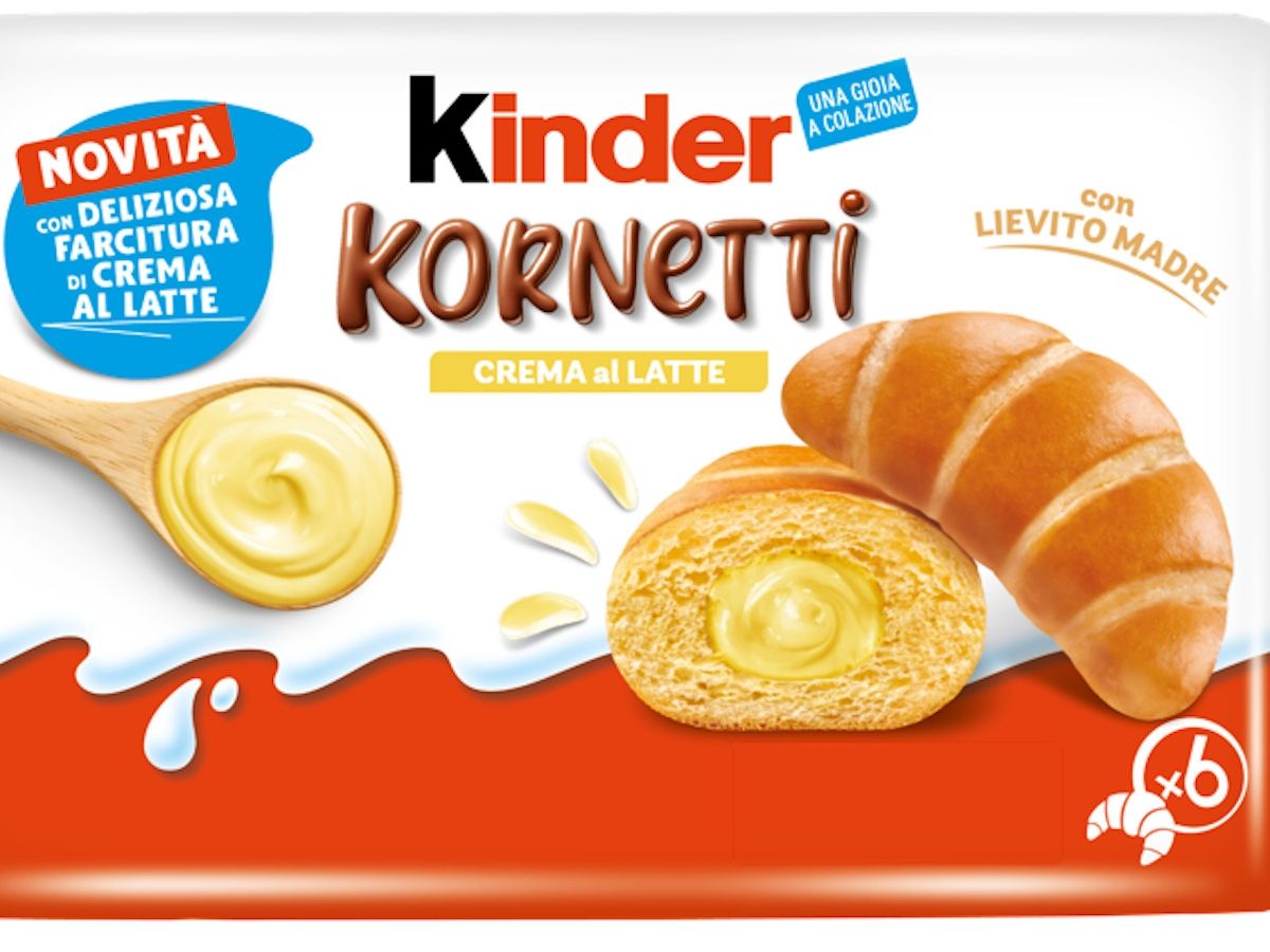 Ferrero amplia la gamma per la colazione con i Kinder Kornetti crema al latte