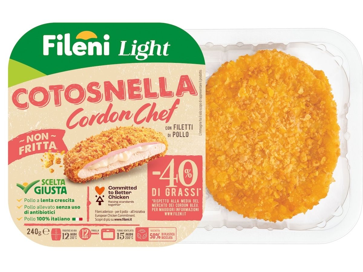 Fileni amplia la linea Light: Cotosnella cordon chef con 40% di grassi in meno