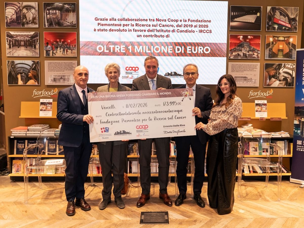 Nova Coop e ricerca sul cancro: assegno da oltre 173mila euro all’Istituto di Candiolo-Irccs 