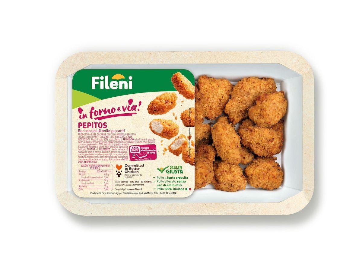 Fileni presenta la nuova linea di snack panati cotti “in forno e via!”