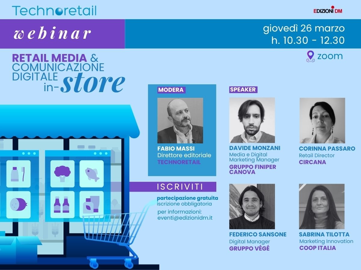 Retail media e comunicazione digitale in-store: webinar gratuito di Technoretail