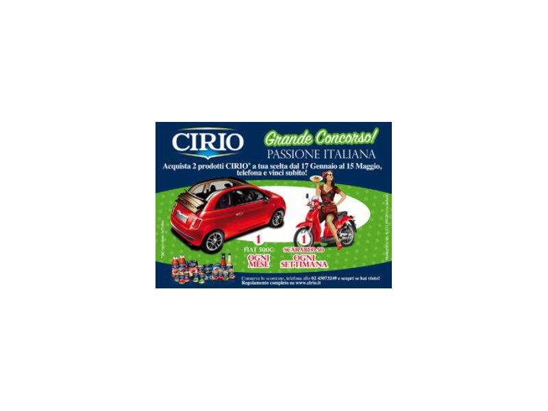 Entra in pista il nuovo concorso Cirio Entra in pista il nuovo concorso Cirio