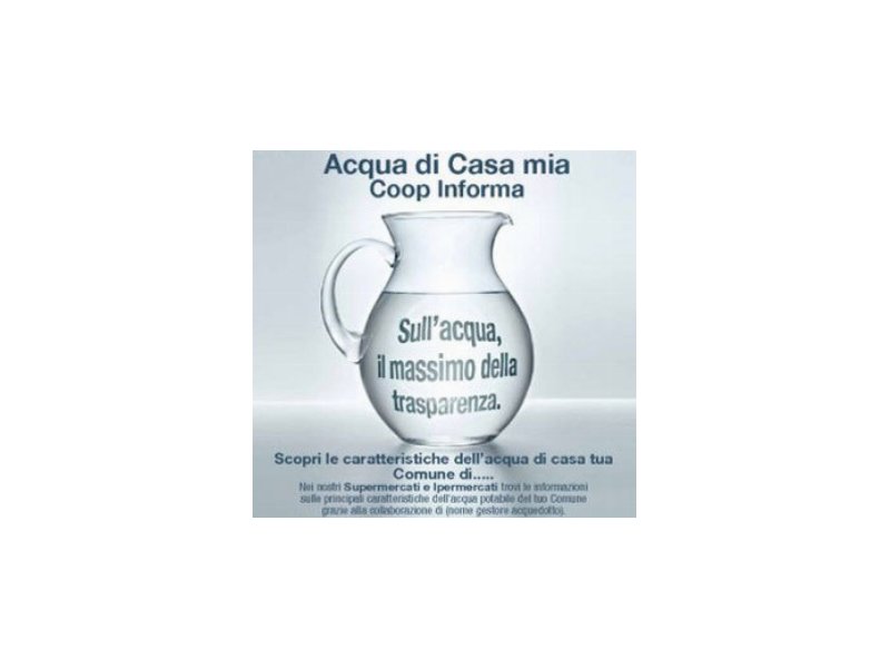 Coop sostiene la qualità dell'acqua del rubinetto