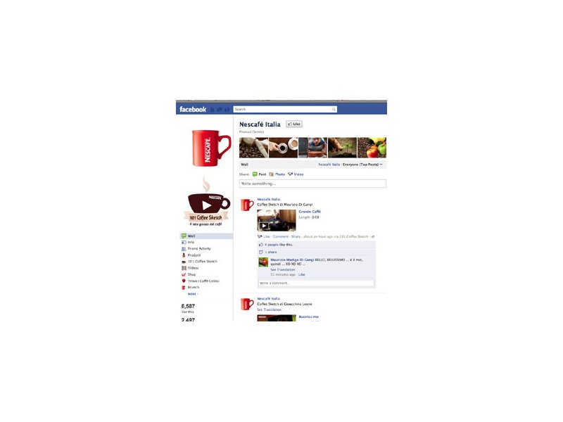 Nescafe’ Italia debutta su Facebook Nescafe’ Italia debutta su Facebook