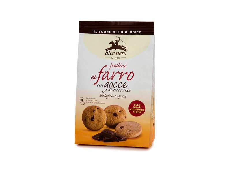 Alce Nero presenta i Frollini al farro con gocce di cioccolato