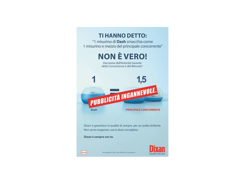 Henkel: nuova campagna Dixan a tutela dei consumatori Henkel: nuova campagna Dixan a tutela dei consumatori
