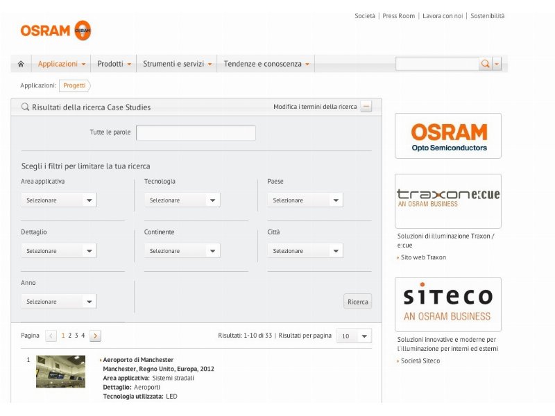 Osram Italia rinnova il sito web