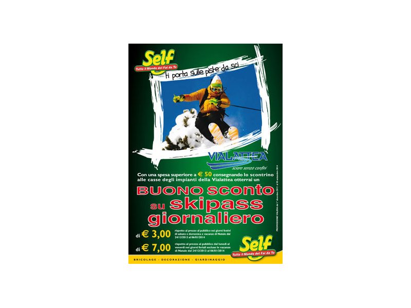 Self riconferma il co-marketing con Vialattea Self riconferma il co-marketing con Vialattea