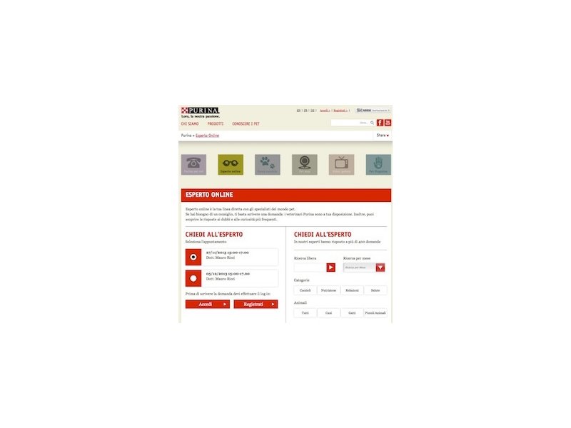 Purina arricchisce il sito web Purina arricchisce il sito web