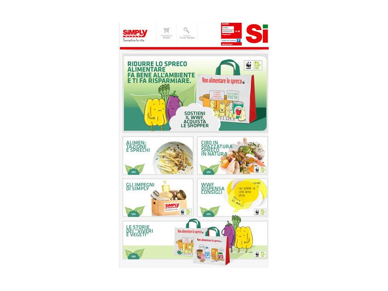 Simply e Wwf insieme per ridurre lo spreco alimentare Simply e Wwf insieme per ridurre lo spreco alimentare