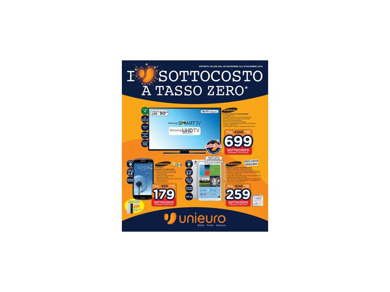 Unieuro: al via la promo "I love sottocosto a tasso zero" Unieuro: al via la promo "I love sottocosto a tasso zero"