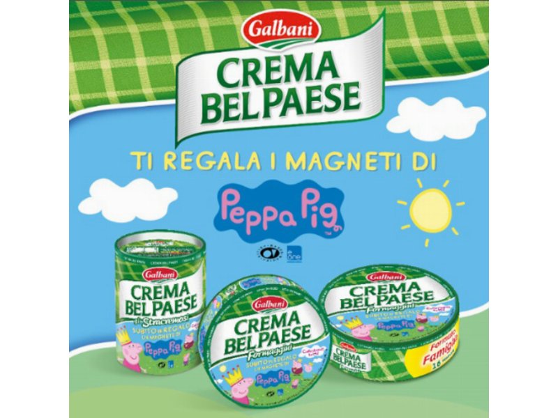 Bel Paese Galbani regala i magneti di Peppa Pig