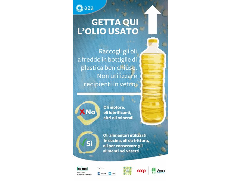 Coop Lombardia sigla un accordo con Amsa per la raccolta di olio vegetale