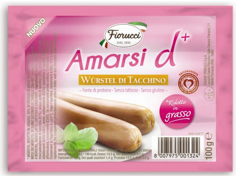 Fiorucci presenta i Wurstel di Tacchino Amarsi d⁺