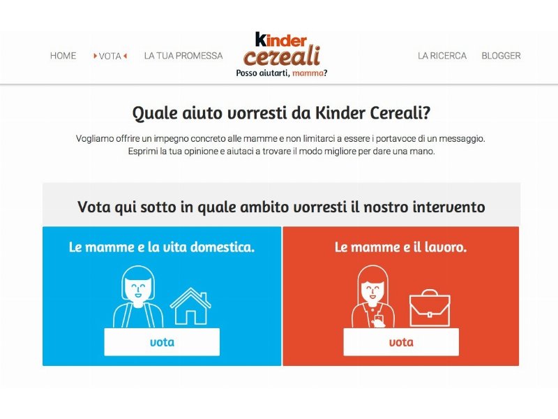 Kinder: è on-line la piattaforma Posso aiutarti, mamma?