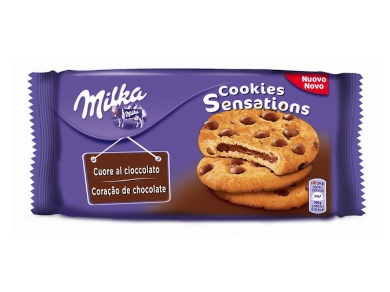 Milka propone i nuovi Cookies Sensations cuore al cioccolato