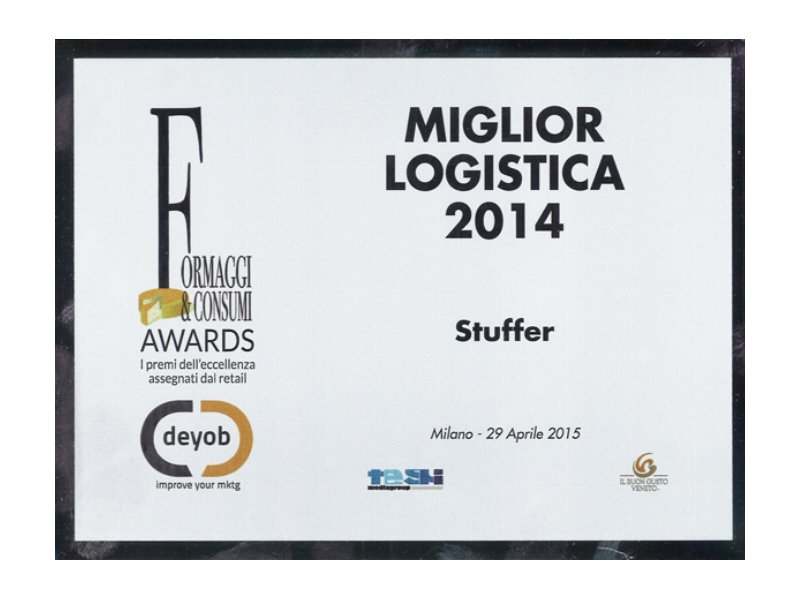 Per il secondo anno consecutivo Stuffer vince il premio per la miglior logistica