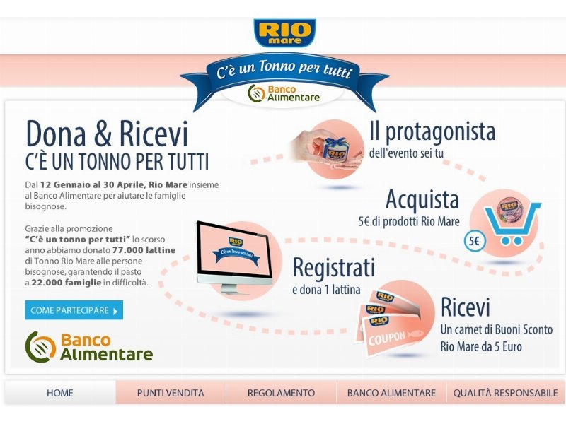 Rio Mare ripropone l'iniziativa "Un tonno per tutti"