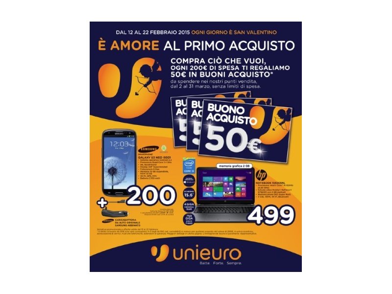 Unieuro avvia la campagna "È amore al primo acquisto"