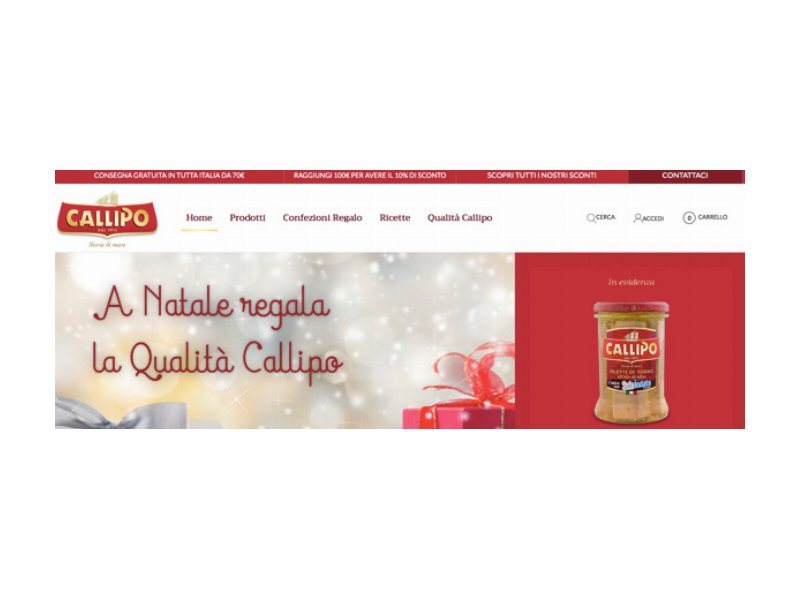 Callipo: nuovo look per il sito e-commerce