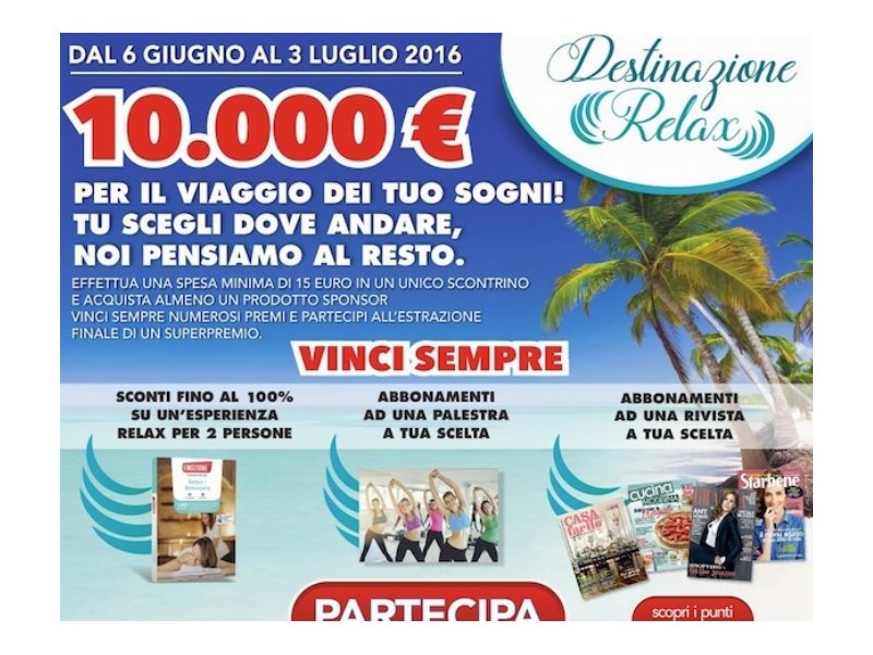 Crai avvia il concorso "Destinazione Relax"