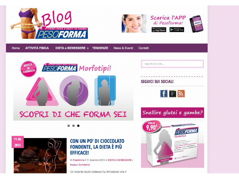 Nasce il Blog firmato Pesoforma