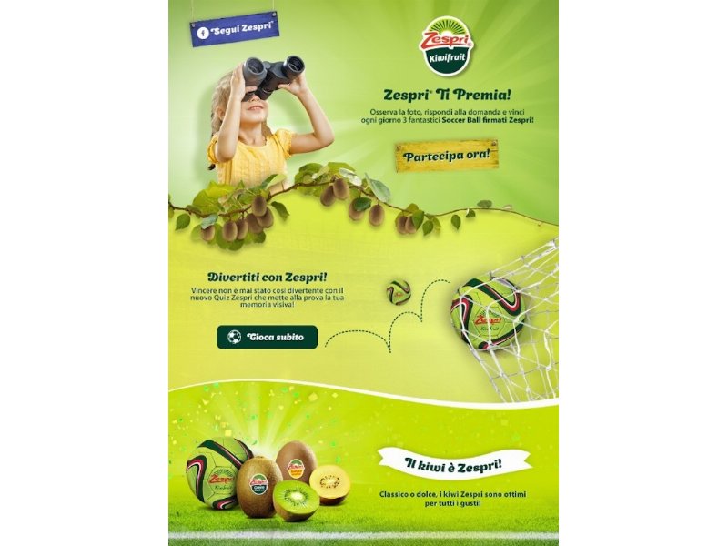 Parte il concorso "Zespri ti premia!"